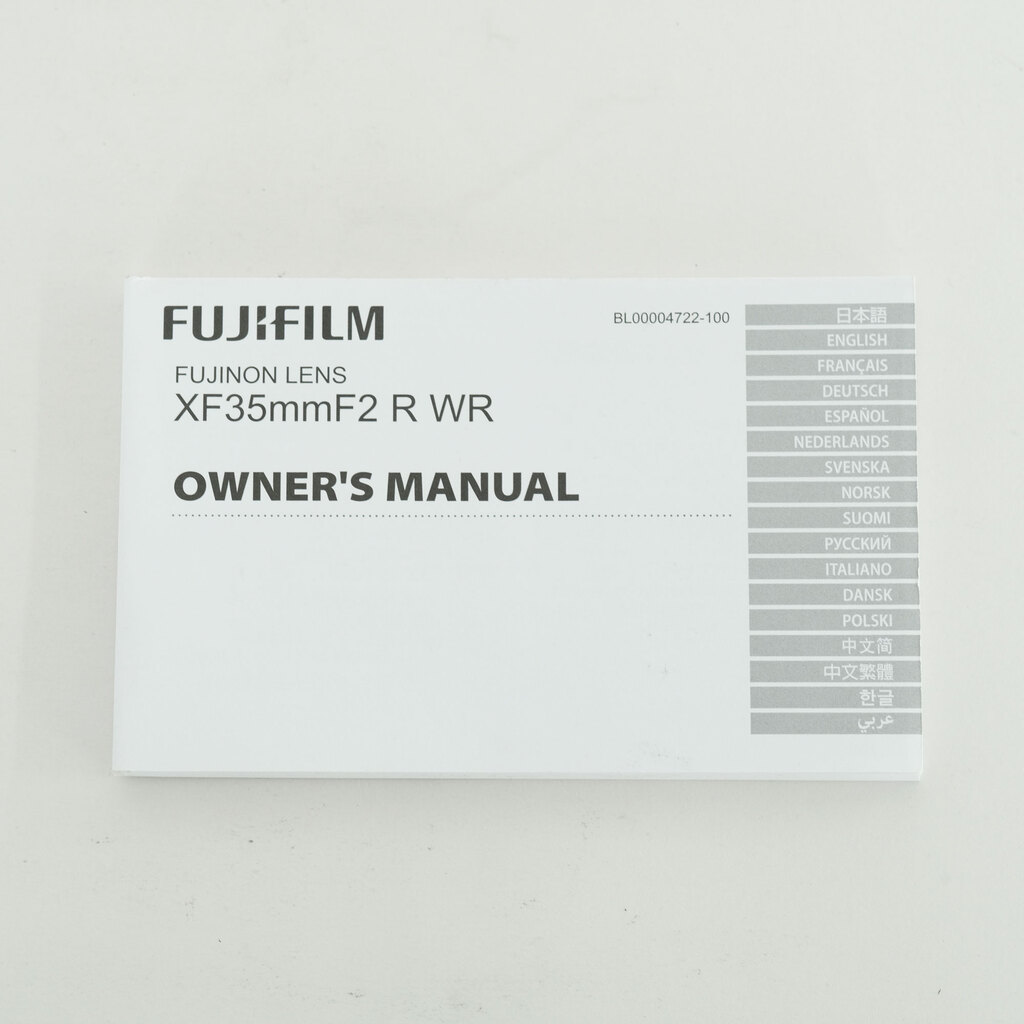 FUJIFILM XF35mmF2 R WR FUJIFILM XF35mmF2 R WR