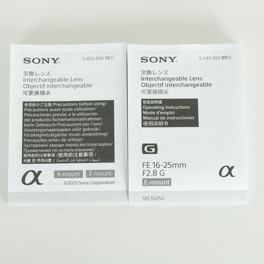 SONY FE 16-25mm F2.8 G SEL1625G SONY FE 16-25mm F2.8 G SEL1625G