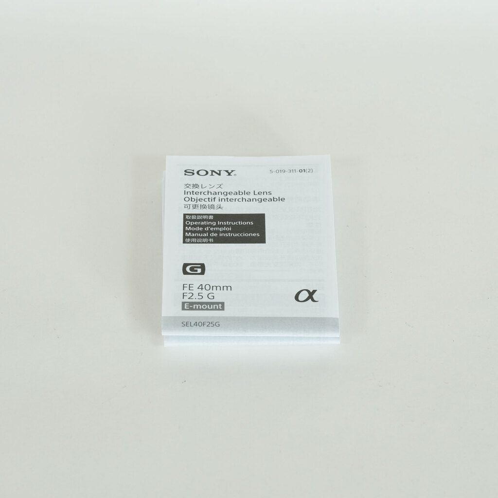 SONY FE 40mm F2.5 G SEL40F25G SONY FE 40mm F2.5 G SEL40F25G