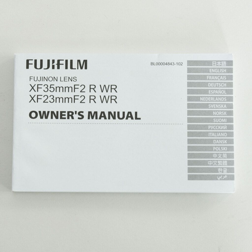 FUJIFILM XF23mmF2 R WR FUJIFILM XF23mmF2 R WR