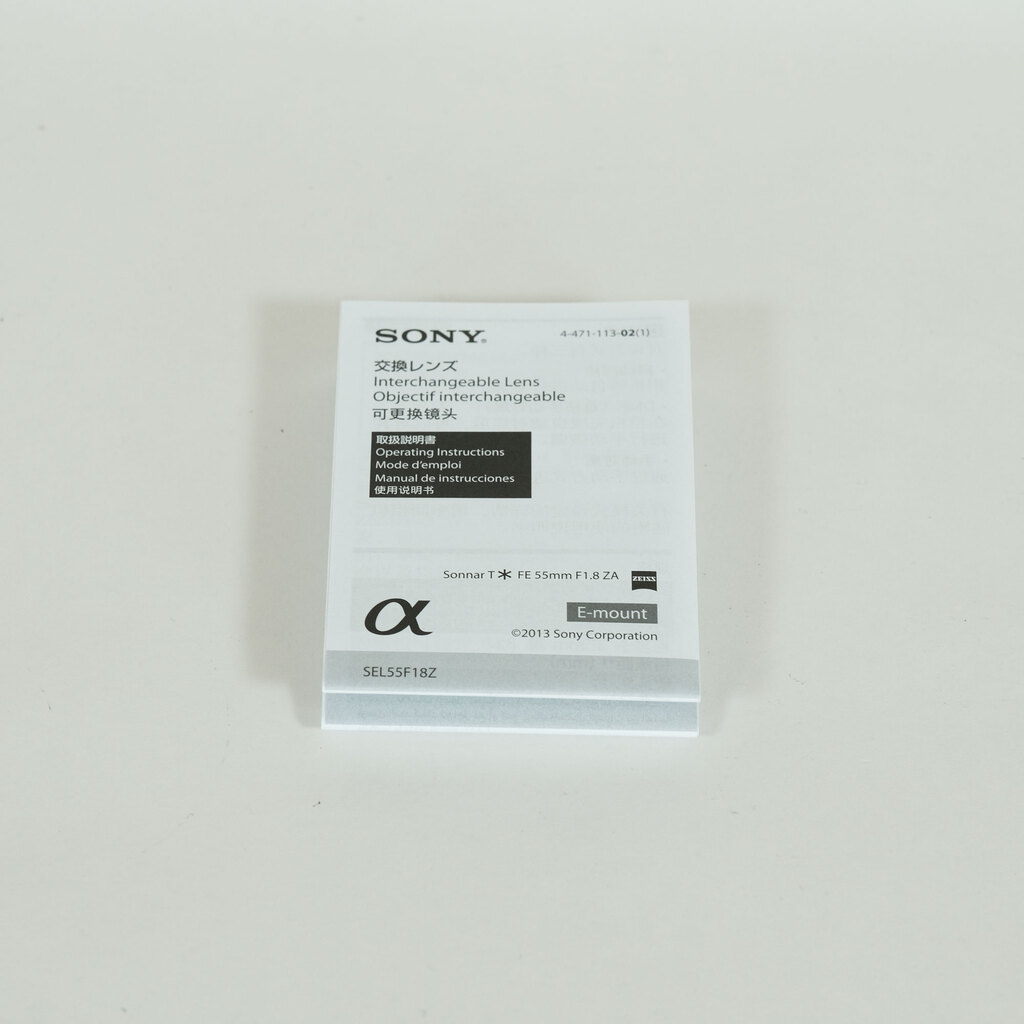 SONY Sonnar T* FE 55mm F1.8 ZA SEL55F18Z SONY Sonnar T* FE 55mm F1.8 ZA SEL55F18Z