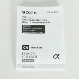 SONY FE 24-70mm F2.8 GM II SEL2470GM2 SONY FE 24-70mm F2.8 GM II SEL2470GM2