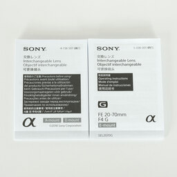 SONY FE 20-70mm F4 G SEL2070G SONY FE 20-70mm F4 G SEL2070G