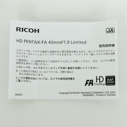 PENTAX HD FA 43mm F1.9 Limited ブラック