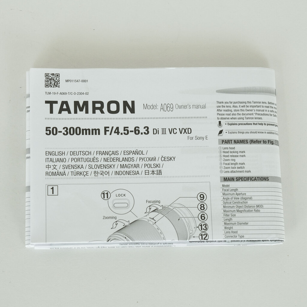 TAMRON 50-300mm F/4.5-6.3 Di III VC VXD (Model A069) [ソニーE用]