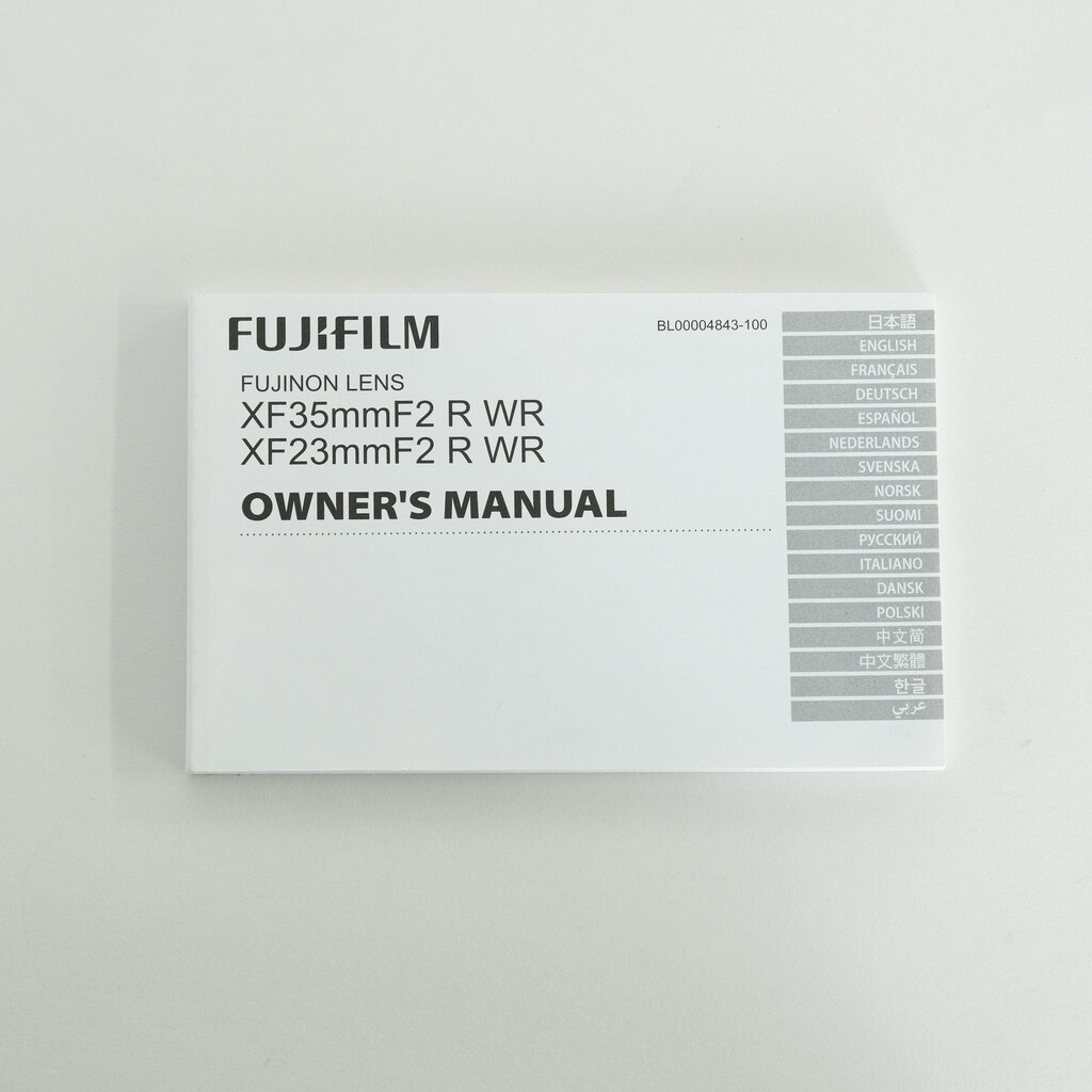 FUJIFILM XF35mmF2 R WR FUJIFILM XF35mmF2 R WR