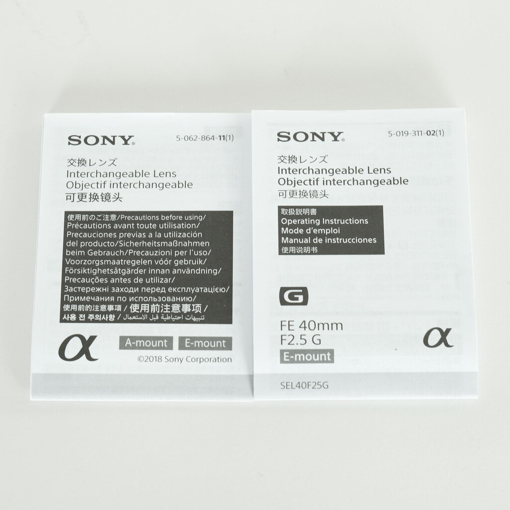 SONY FE 40mm F2.5 G SEL40F25G SONY FE 40mm F2.5 G SEL40F25G