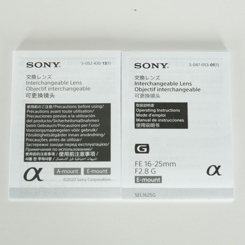 SONY FE 16-25mm F2.8 G SEL1625G SONY FE 16-25mm F2.8 G SEL1625G