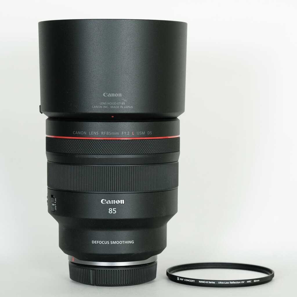 Canon RF85mm F1.2 L USM 美品｜純正フード・フィルター付き Canon RF85mm F1.2 L USM 美品｜純正フード・フィルター付き