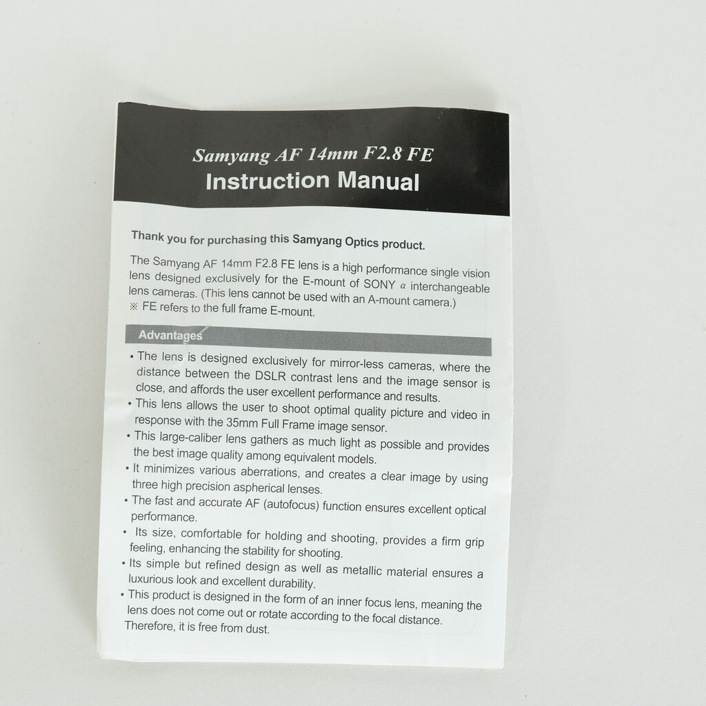 SAMYANG AF 14mm F2.8 [ソニーE用]