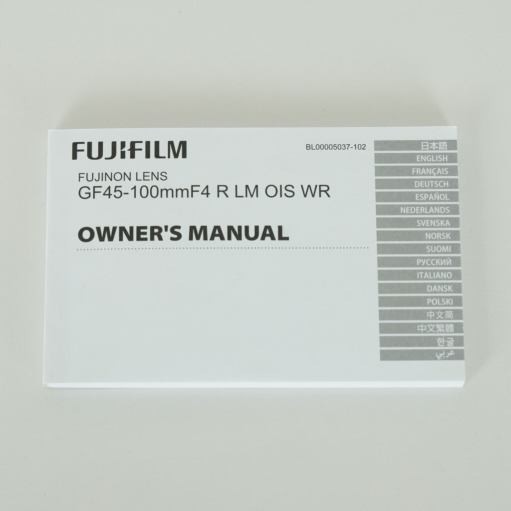 FUJIFILM GF45-100mmF4 R LM OIS WR FUJIFILM GF45-100mmF4 R LM OIS WR